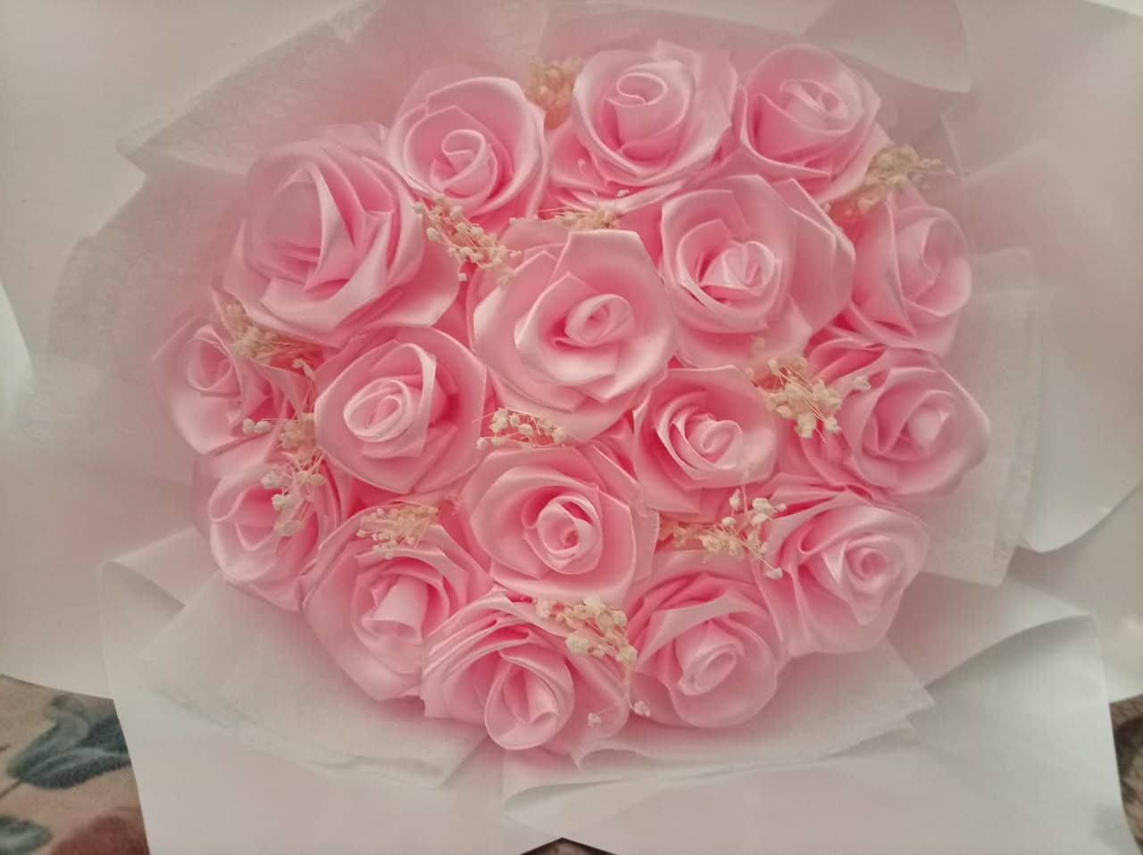 Bouquet satin rose 💕 — bouquet stain Wardaty Flowers