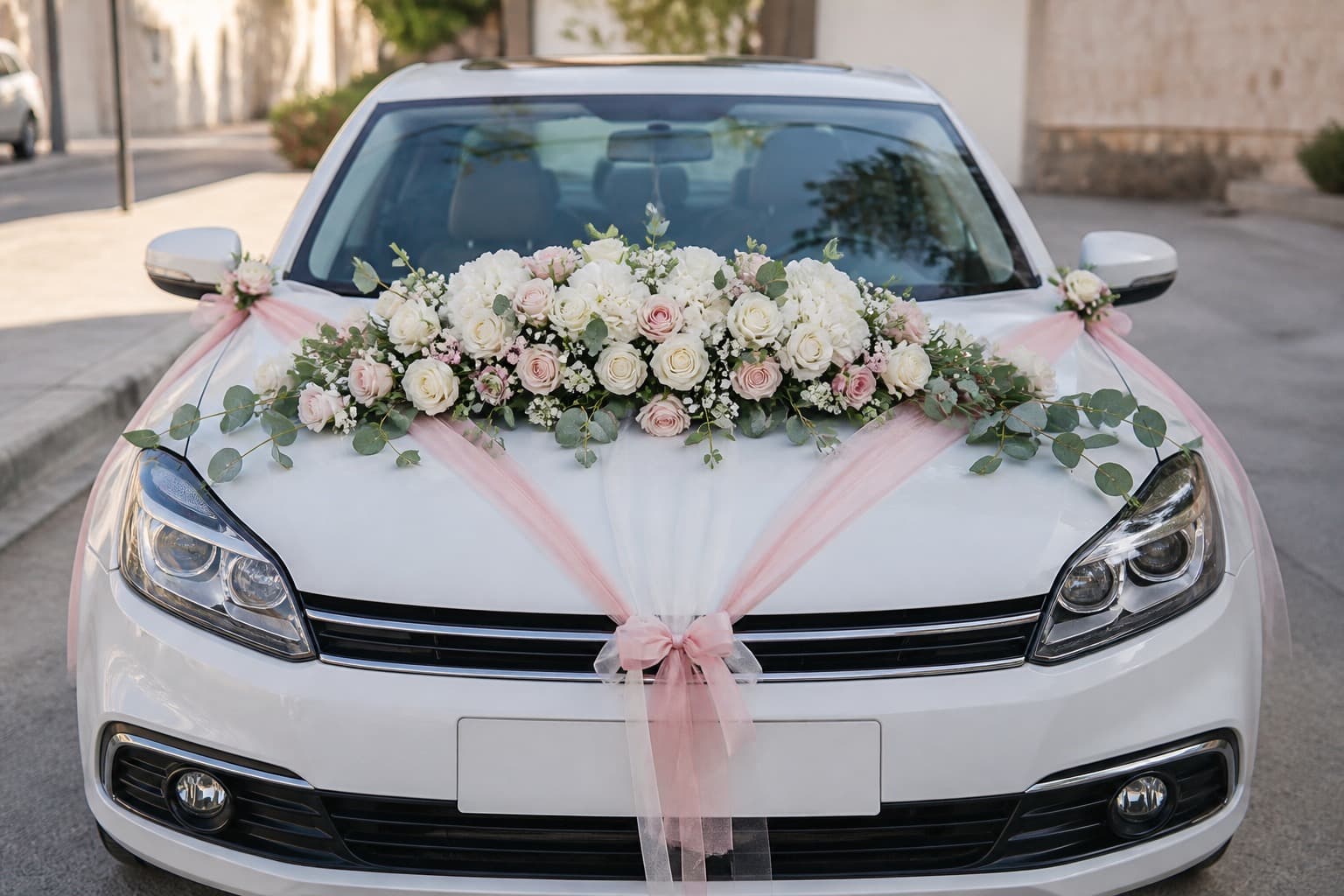 Déco voiture classique — bouquet service Wardaty Flowers Tunis