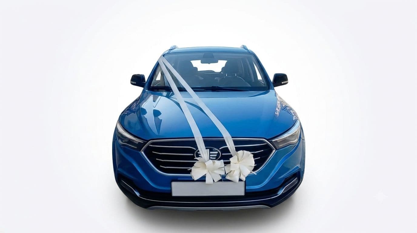 Décoration voiture de mariage — bouquet service Wardaty Flowers Tunis